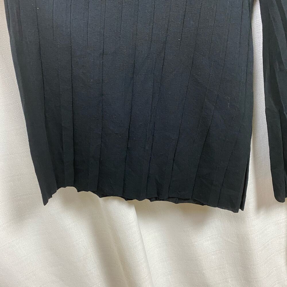 St.John Black Pleated Knit Wide Leg Pants Sz.M NWT - Picture 5 of 12